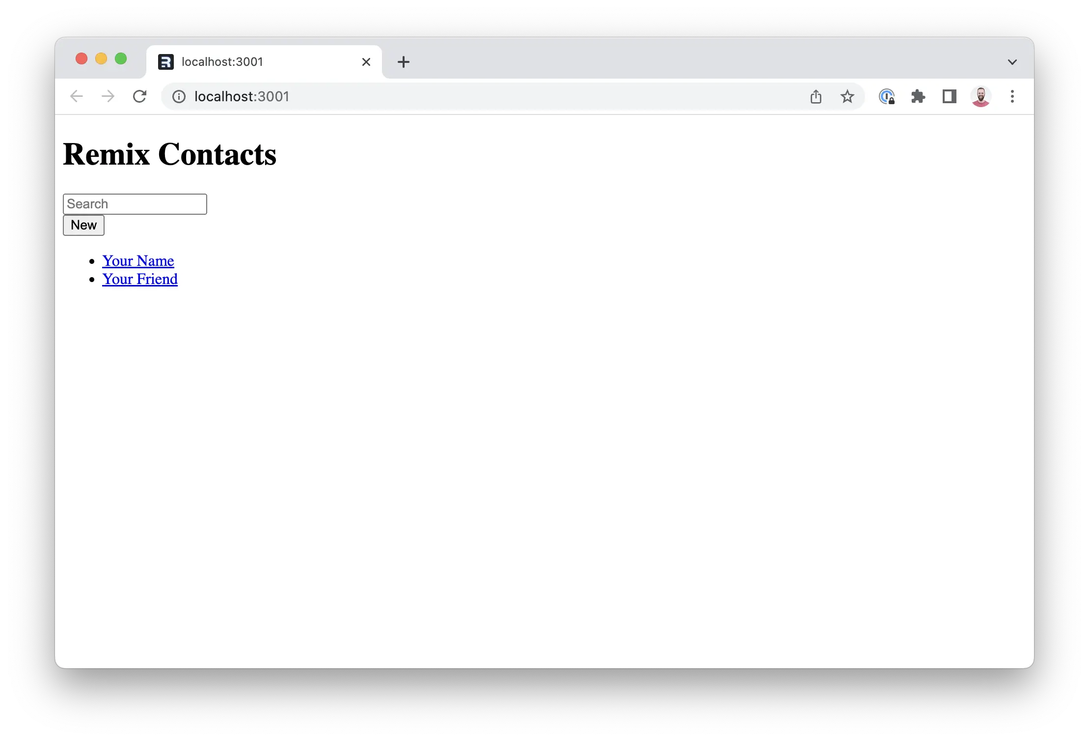 Remix Contacts Page