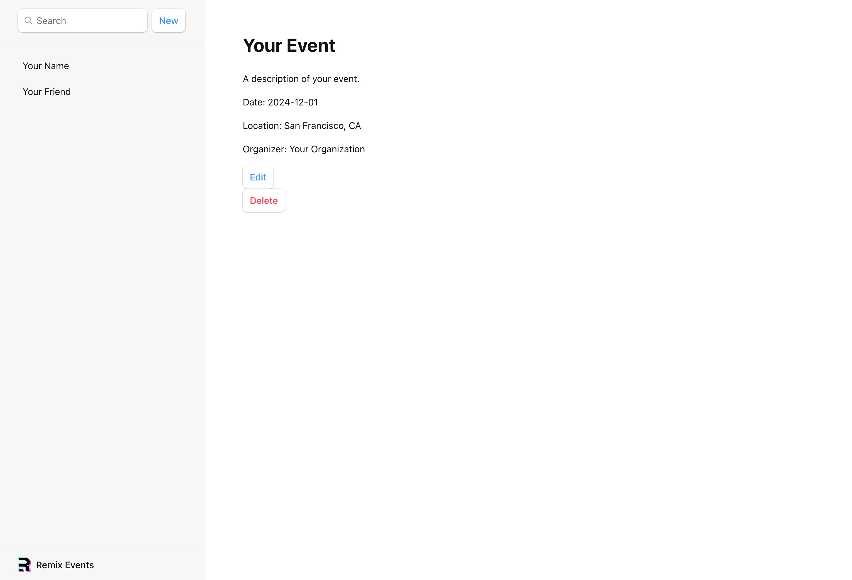 Remix Events Page