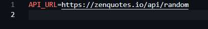 Example of an ENV file