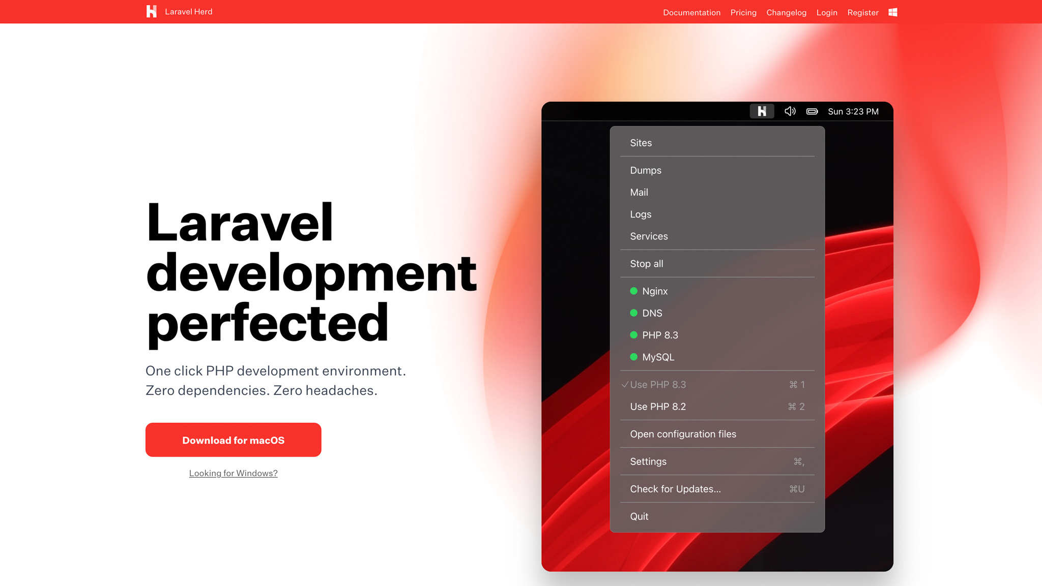 Here’s a picture of Laravel Herd